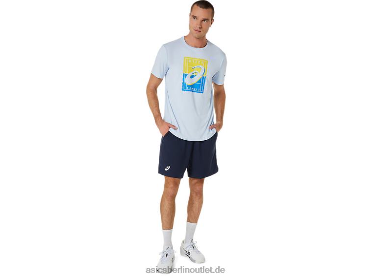 Court GS Grafik-T-Shirt für Herren BL4N474Asics weicher Himmel