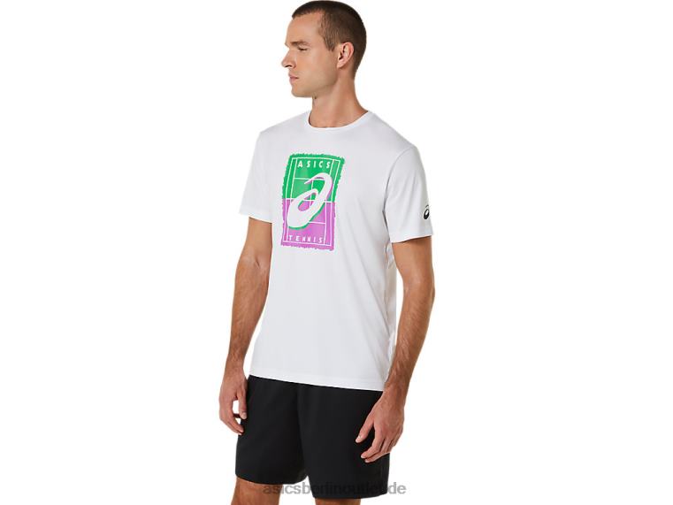 Court GS Grafik-T-Shirt für Herren BL4N525Asics strahlend weiß