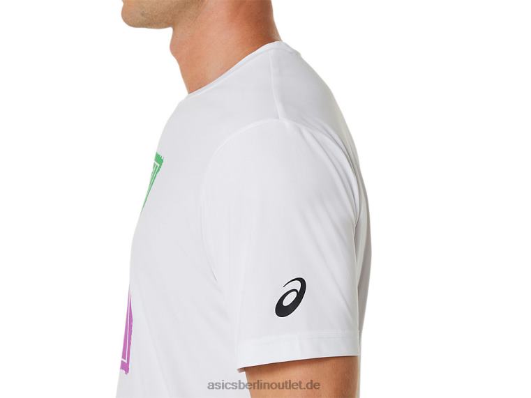 Court GS Grafik-T-Shirt für Herren BL4N525Asics strahlend weiß