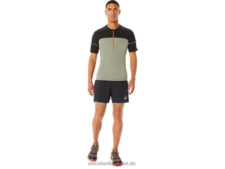 Fujitrail-Oberteil für Herren BL4N1088Asics Flechtengrün/Performance-Schwarz