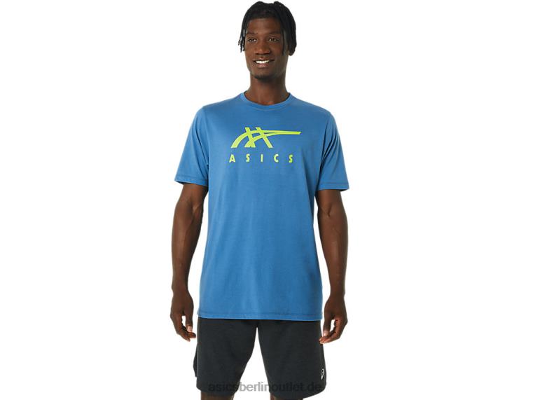 Gestreiftes Kurzarm-T-Shirt BL4N1085Asics azurblau