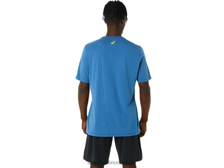 Gestreiftes Kurzarm-T-Shirt BL4N1085Asics azurblau