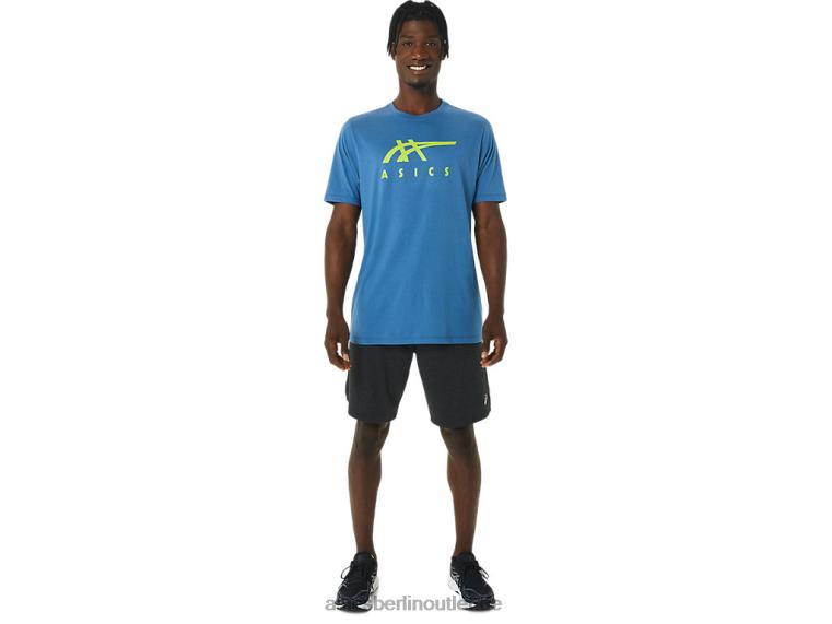 Gestreiftes Kurzarm-T-Shirt BL4N1085Asics azurblau