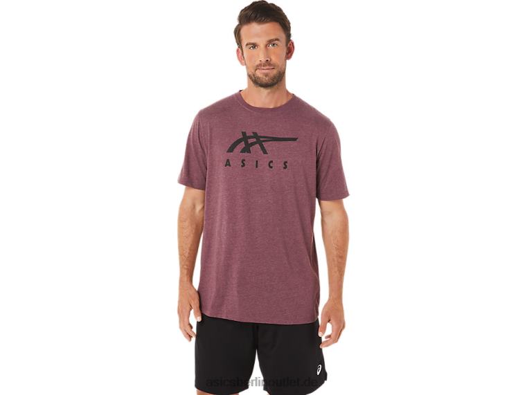 Gestreiftes Kurzarm-T-Shirt BL4N1643Asics tiefes Marsheidekraut