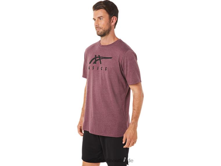 Gestreiftes Kurzarm-T-Shirt BL4N1643Asics tiefes Marsheidekraut