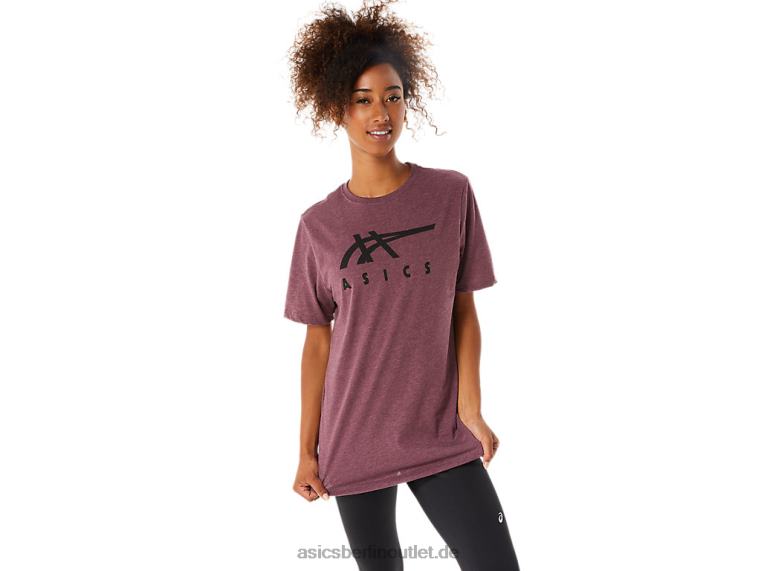 Gestreiftes Kurzarm-T-Shirt BL4N1643Asics tiefes Marsheidekraut