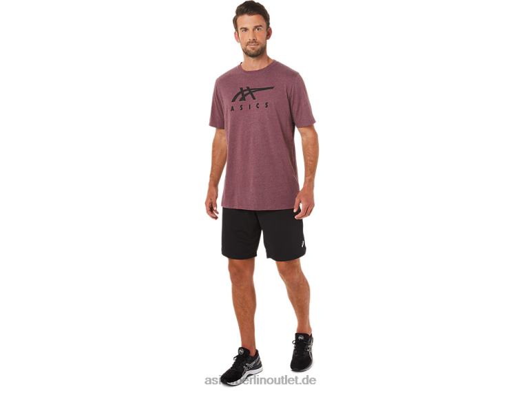 Gestreiftes Kurzarm-T-Shirt BL4N1643Asics tiefes Marsheidekraut