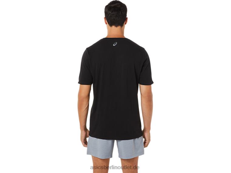 Gestreiftes Kurzarm-T-Shirt BL4N1716Asics Leistung schwarz
