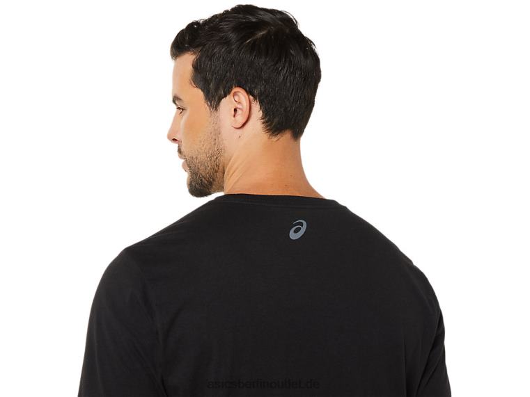 Gestreiftes Kurzarm-T-Shirt BL4N1716Asics Leistung schwarz