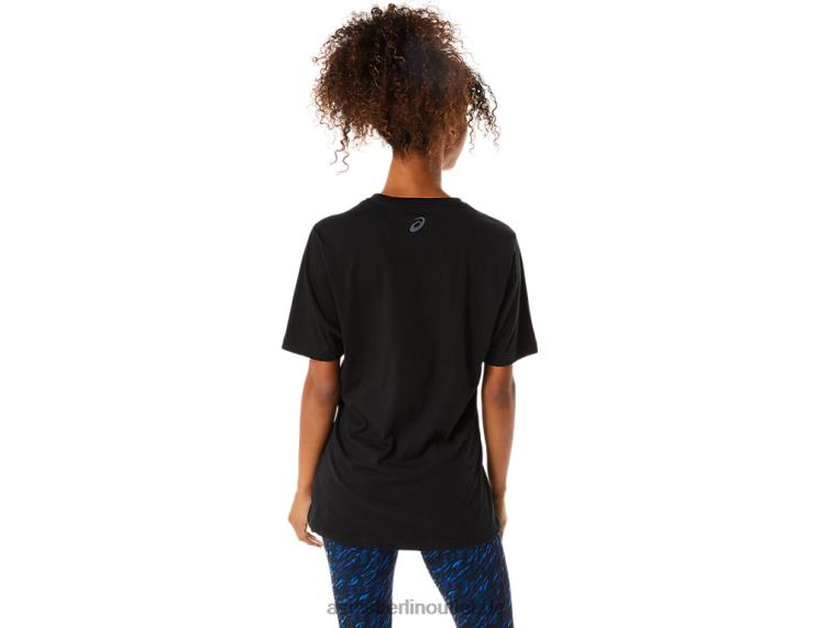 Gestreiftes Kurzarm-T-Shirt BL4N1716Asics Leistung schwarz