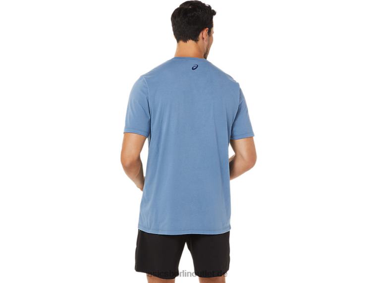 Gestreiftes Kurzarm-T-Shirt BL4N1743Asics Sturmblau