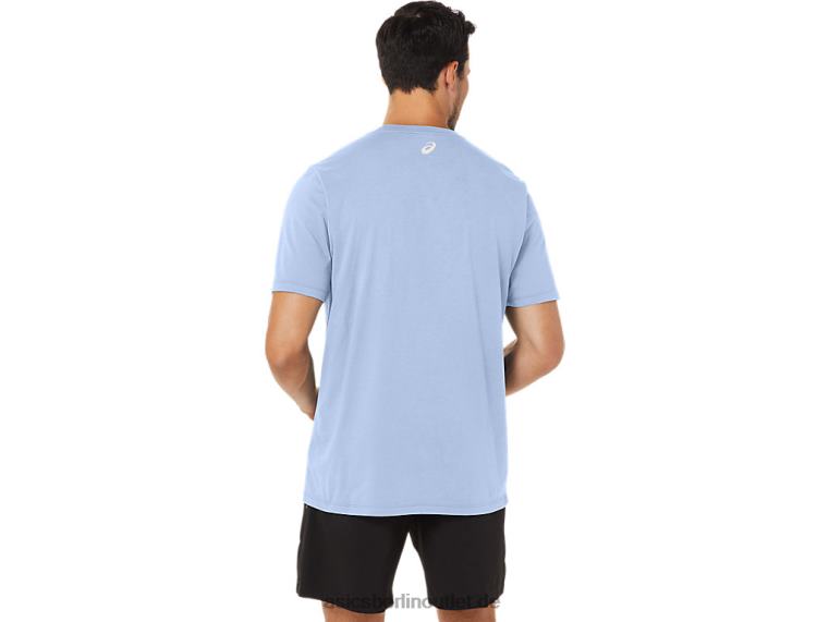 Gestreiftes Kurzarm-T-Shirt BL4N28Asics weicher Himmel