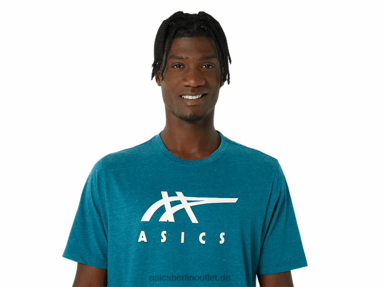 Gestreiftes Kurzarm-T-Shirt BL4N802Asics samtiges Kiefernheidekraut