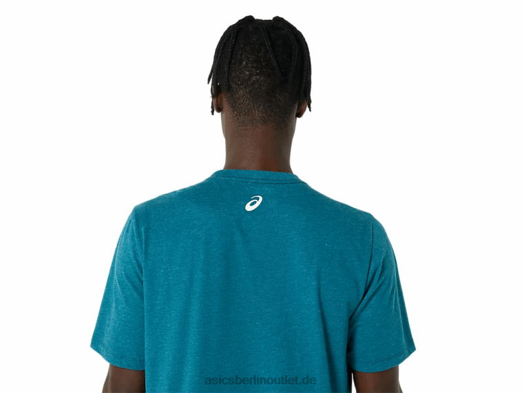 Gestreiftes Kurzarm-T-Shirt BL4N802Asics samtiges Kiefernheidekraut
