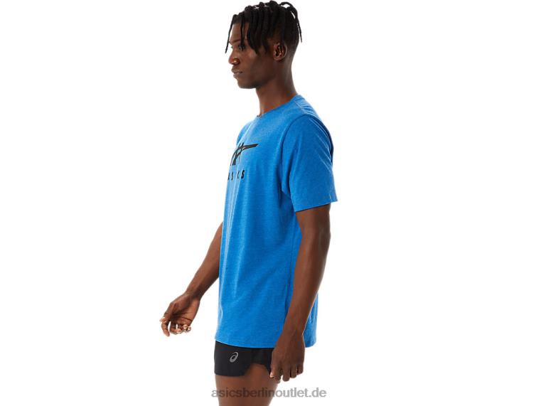 Gestreiftes Kurzarm-T-Shirt BL4N850Asics Lake Drive Heather