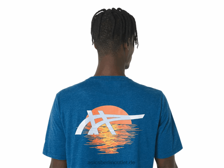 Gestreiftes Sonnenaufgangs-T-Shirt BL4N141Asics Seefahrt