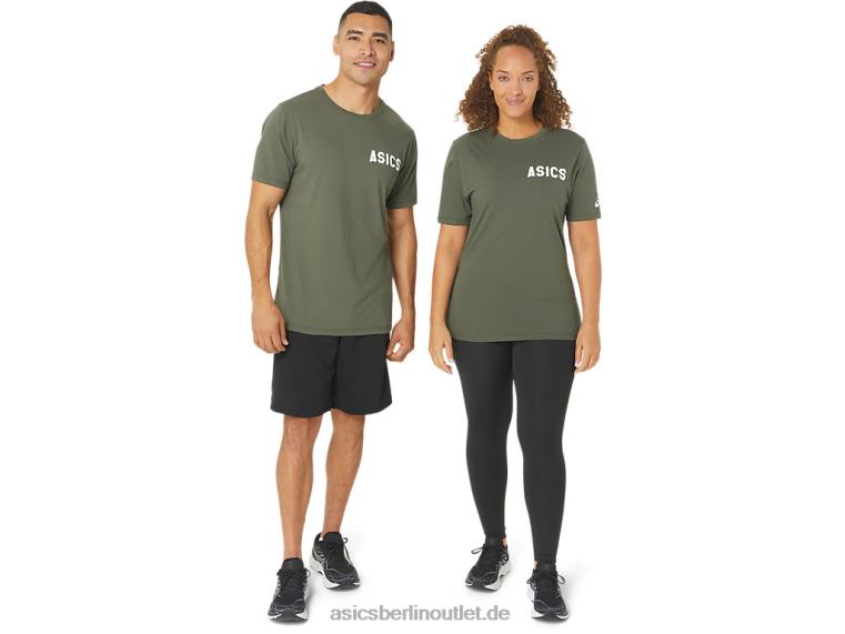 Gestreiftes Sonnenaufgangs-T-Shirt BL4N787Asics olivfarbene Leinwand