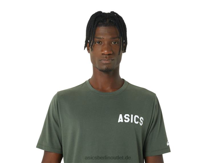 Gestreiftes Sonnenaufgangs-T-Shirt BL4N787Asics olivfarbene Leinwand