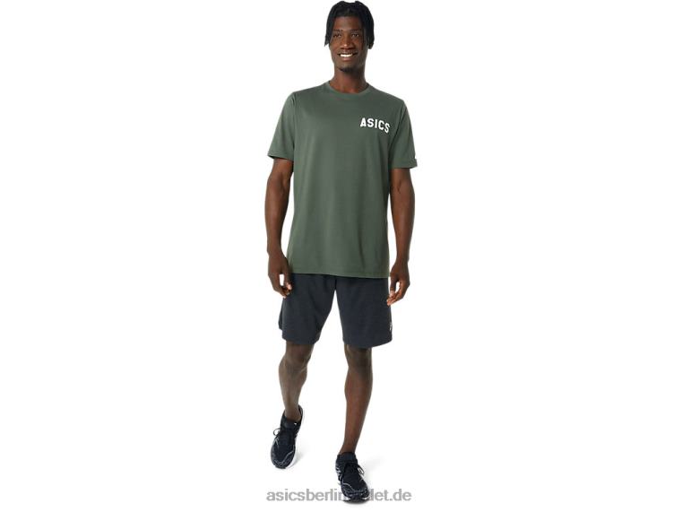 Gestreiftes Sonnenaufgangs-T-Shirt BL4N787Asics olivfarbene Leinwand