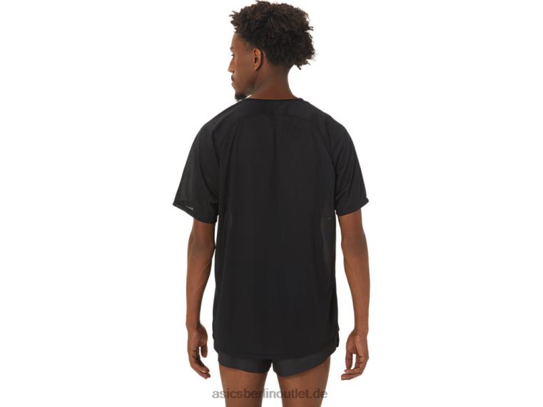 Herren-CJ-Line-Light-Kurzarmoberteil BL4N255Asics Performance-Schwarz/Flüstergrün