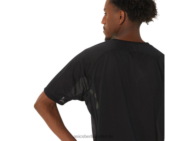 Herren-CJ-Line-Light-Kurzarmoberteil BL4N255Asics Performance-Schwarz/Flüstergrün