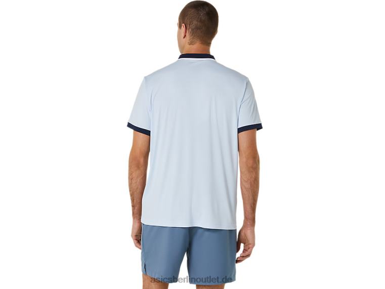 Herren-Court-Poloshirt BL4N472Asics sanfter Himmel/Mitternacht