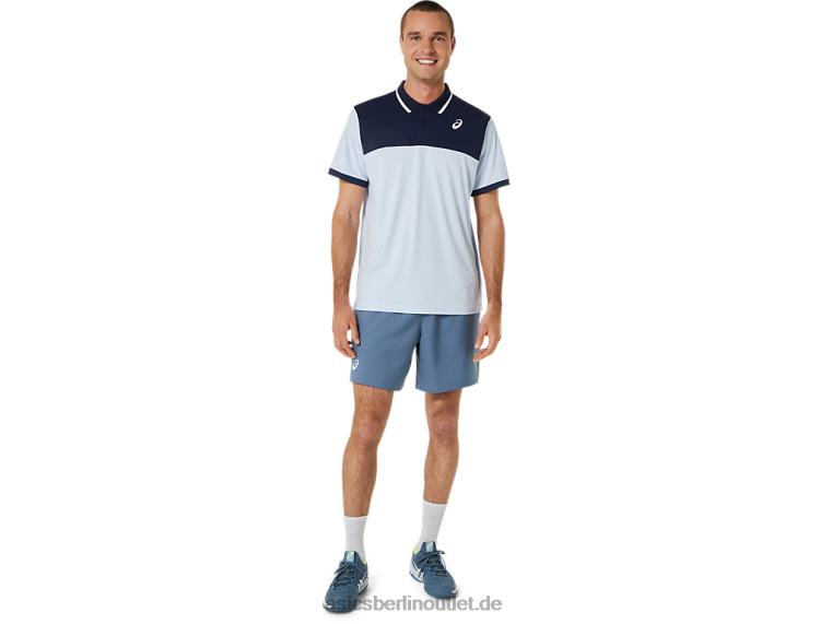 Herren-Court-Poloshirt BL4N472Asics sanfter Himmel/Mitternacht