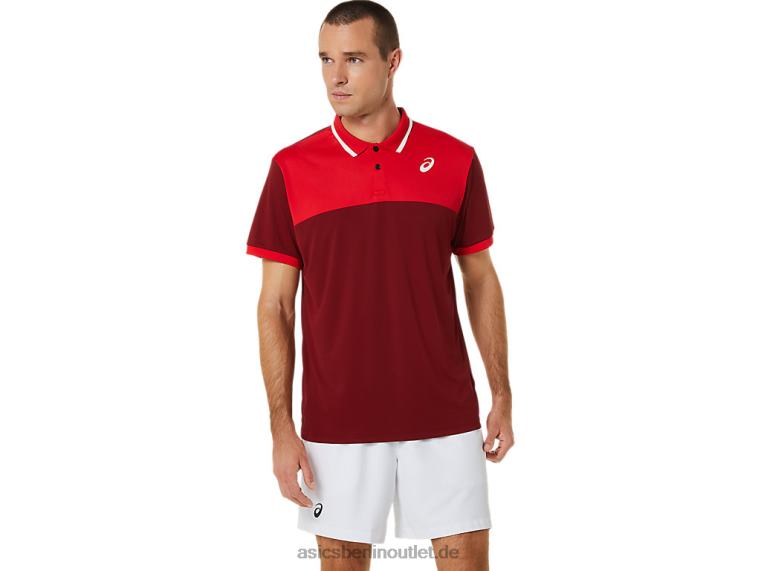Herren-Court-Poloshirt BL4N547Asics Rübensaft/klassisches Rot