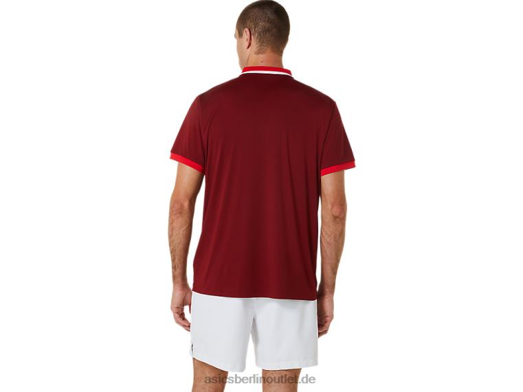 Herren-Court-Poloshirt BL4N547Asics Rübensaft/klassisches Rot