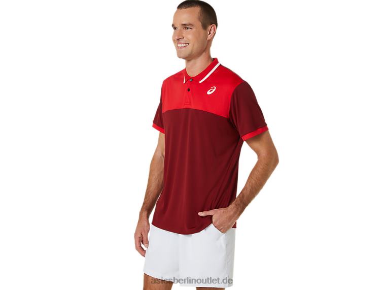 Herren-Court-Poloshirt BL4N547Asics Rübensaft/klassisches Rot