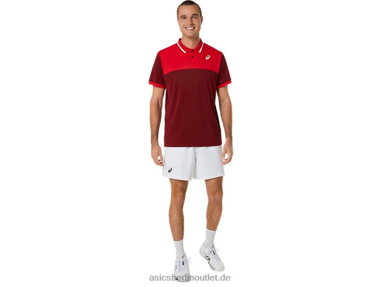 Herren-Court-Poloshirt BL4N547Asics Rübensaft/klassisches Rot