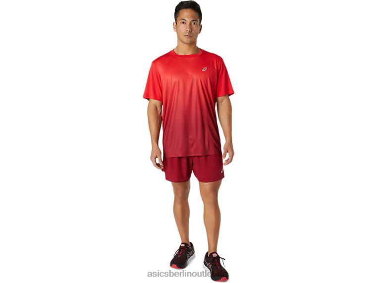 Herren-Kasane-Kurzarmoberteil BL4N1778Asics elektrisches Rot/Burgund