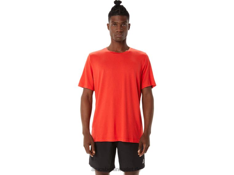 Herren-Kurzarm-HTHR-Tech-Top BL4N1422Asics feurig rotes Heidekraut