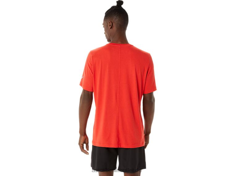 Herren-Kurzarm-HTHR-Tech-Top BL4N1422Asics feurig rotes Heidekraut