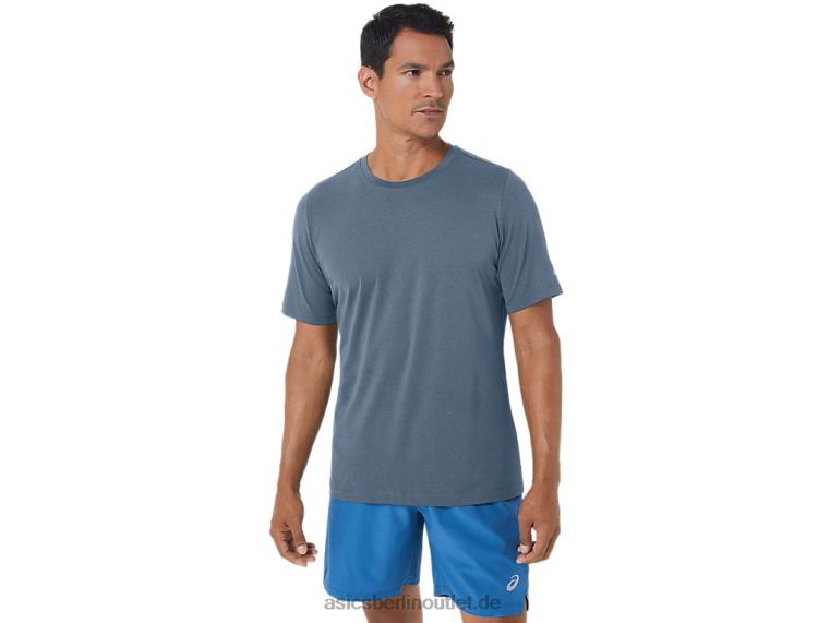 Herren-Kurzarm-HTHR-Tech-Top BL4N160Asics stahlblaues Heidekraut