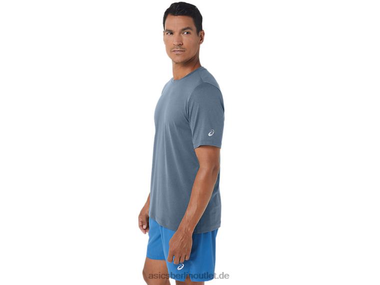 Herren-Kurzarm-HTHR-Tech-Top BL4N160Asics stahlblaues Heidekraut