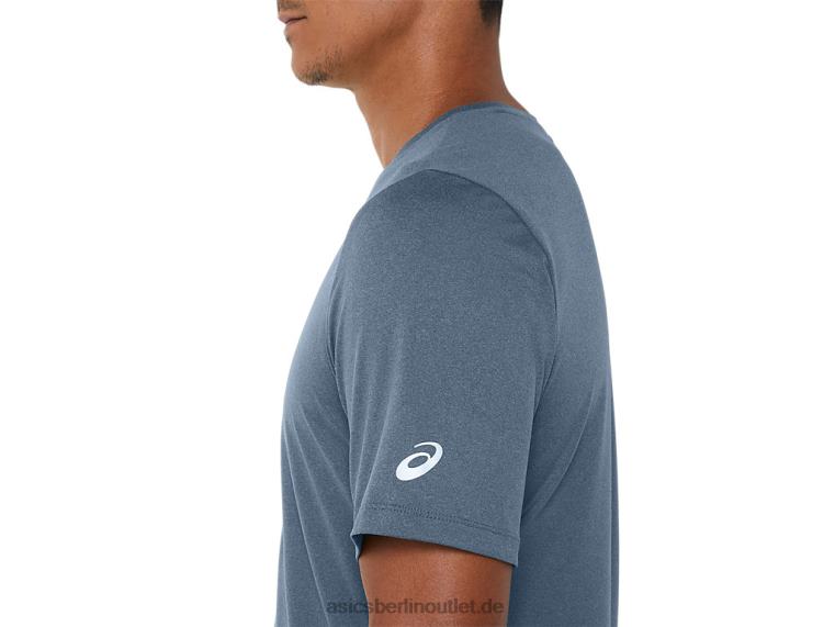 Herren-Kurzarm-HTHR-Tech-Top BL4N160Asics stahlblaues Heidekraut