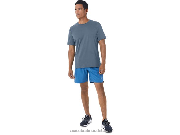 Herren-Kurzarm-HTHR-Tech-Top BL4N160Asics stahlblaues Heidekraut