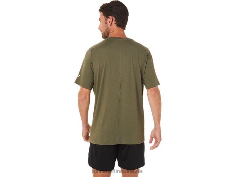 Herren-Kurzarm-HTHR-Tech-Top BL4N1705Asics Olivgrünes Canvas-Heidekraut