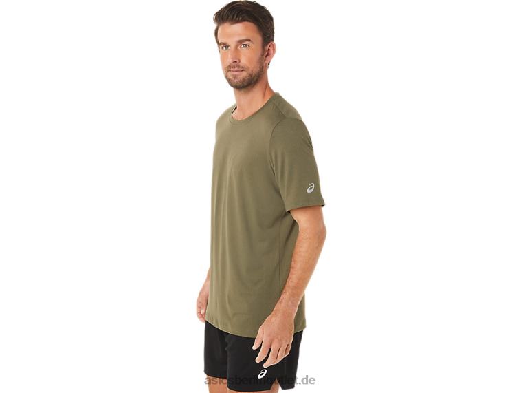 Herren-Kurzarm-HTHR-Tech-Top BL4N1705Asics Olivgrünes Canvas-Heidekraut