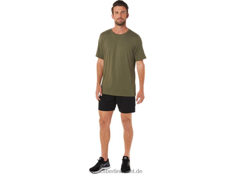 Herren-Kurzarm-HTHR-Tech-Top BL4N1705Asics Olivgrünes Canvas-Heidekraut