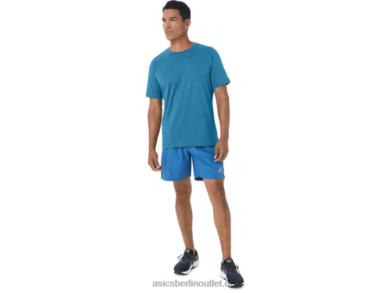 Herren-Kurzarm-HTHR-Tech-Top BL4N170Asics Inselblaues Heidekraut