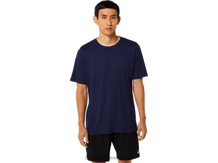 Herren-Kurzarm-HTHR-Tech-Top BL4N1811Asics Peacoat-Heidekraut