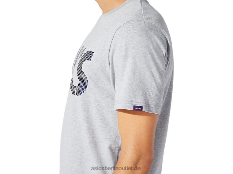 Herren-Kurzarm-T-Shirt „Foil Bl“ aus Jersey BL4N1897Asics Piemontesisches graues Heidekraut