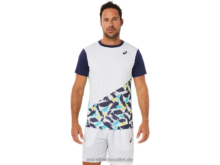 Herren-Kurzarmoberteil mit Court-Grafik BL4N1531Asics strahlend weiß