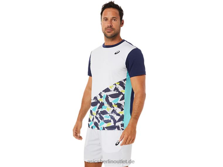 Herren-Kurzarmoberteil mit Court-Grafik BL4N1531Asics strahlend weiß