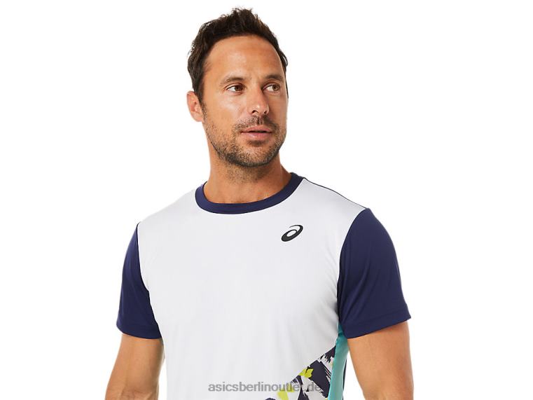 Herren-Kurzarmoberteil mit Court-Grafik BL4N1531Asics strahlend weiß