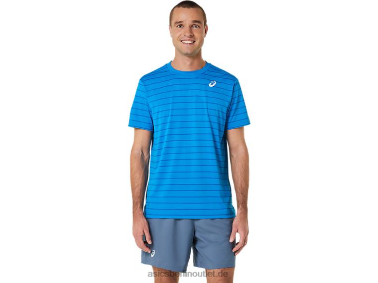 Herren-Kurzarmoberteil mit Court-Streifen BL4N411Asics Directoire blau