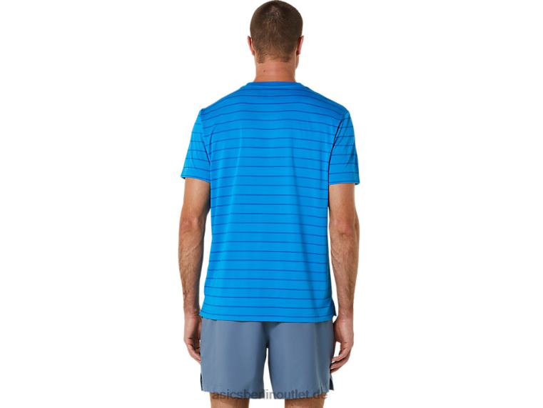 Herren-Kurzarmoberteil mit Court-Streifen BL4N411Asics Directoire blau