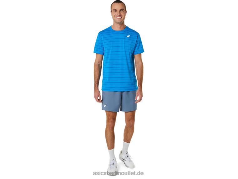 Herren-Kurzarmoberteil mit Court-Streifen BL4N411Asics Directoire blau